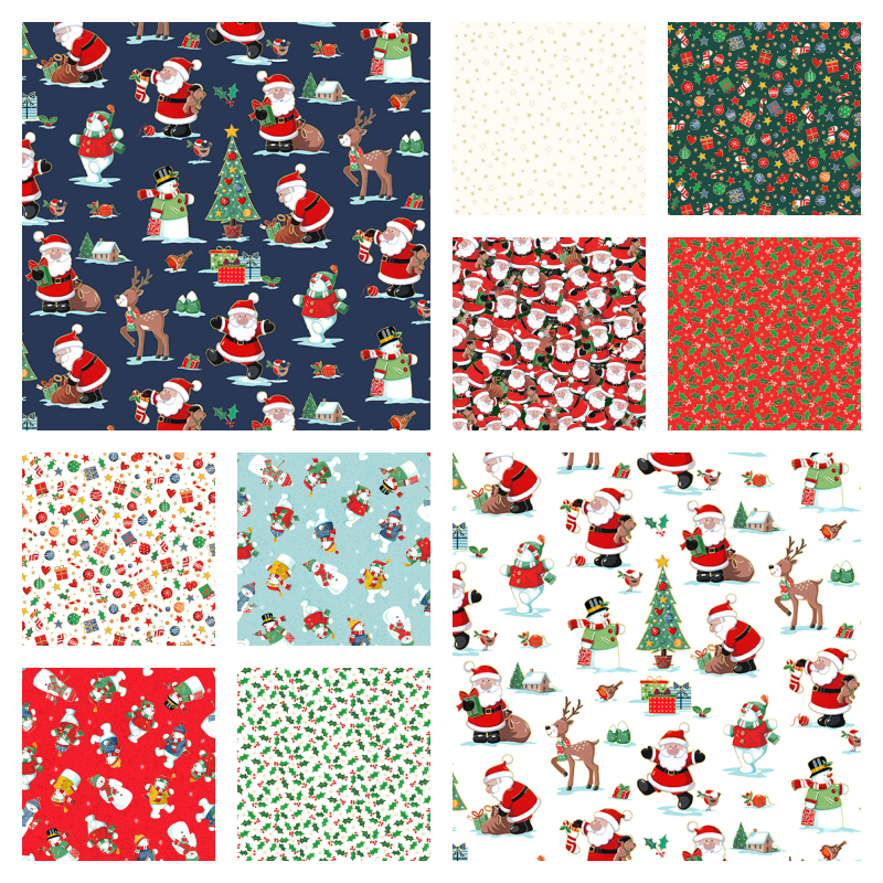 Santa's Christmas 10 Fat Quarter Set